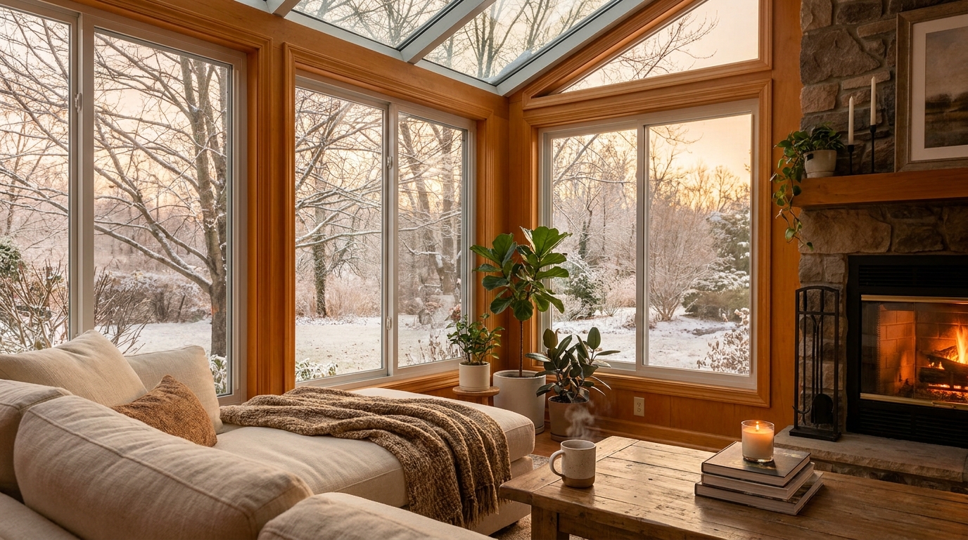 Four-season sunroom used year-round in a South Jersey home.
