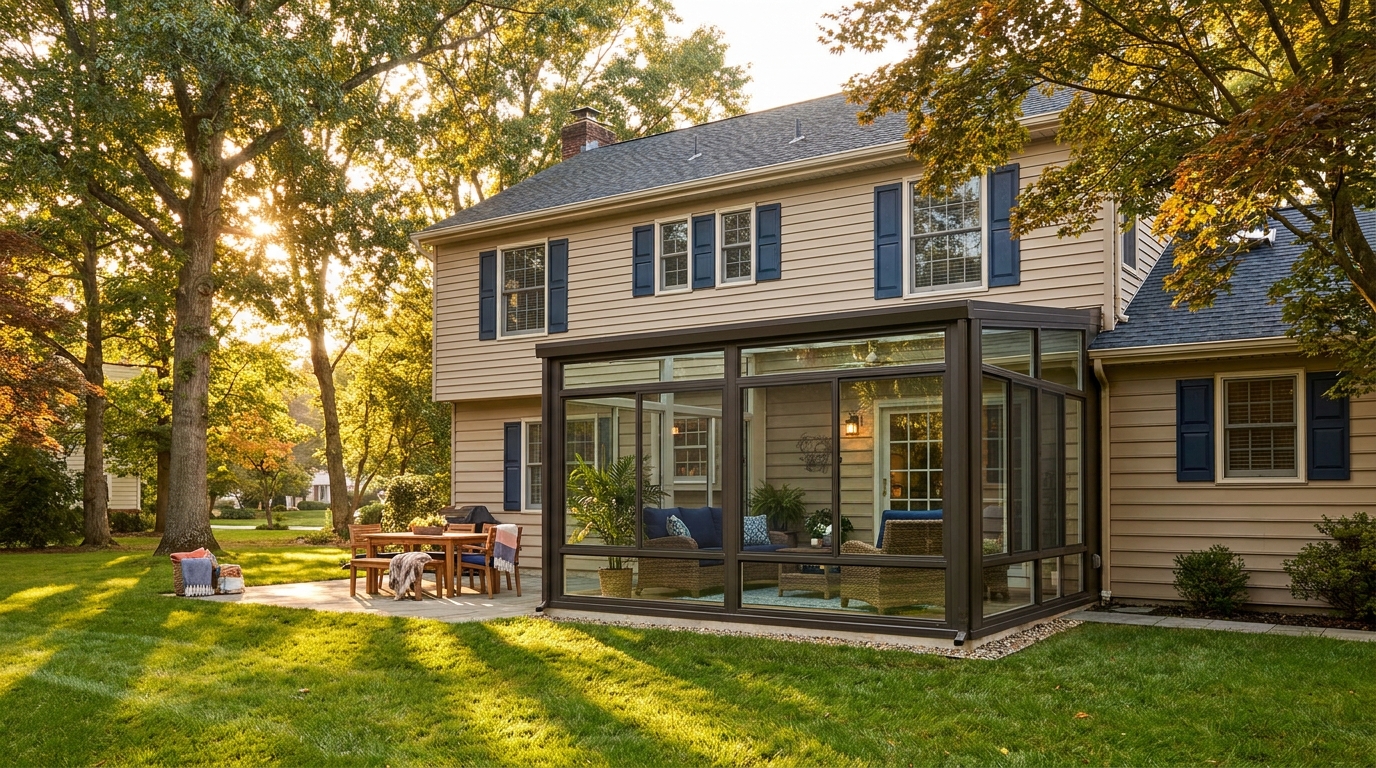 Sunroom addition on a South Jersey home.