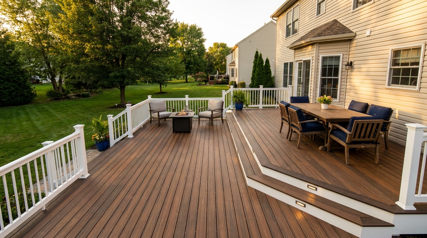 Custom composite deck on a South Jersey home