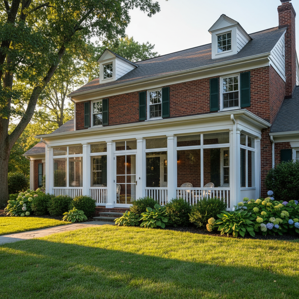 Porch enclosure conversion on a colonial-style home in South Jersey NJ