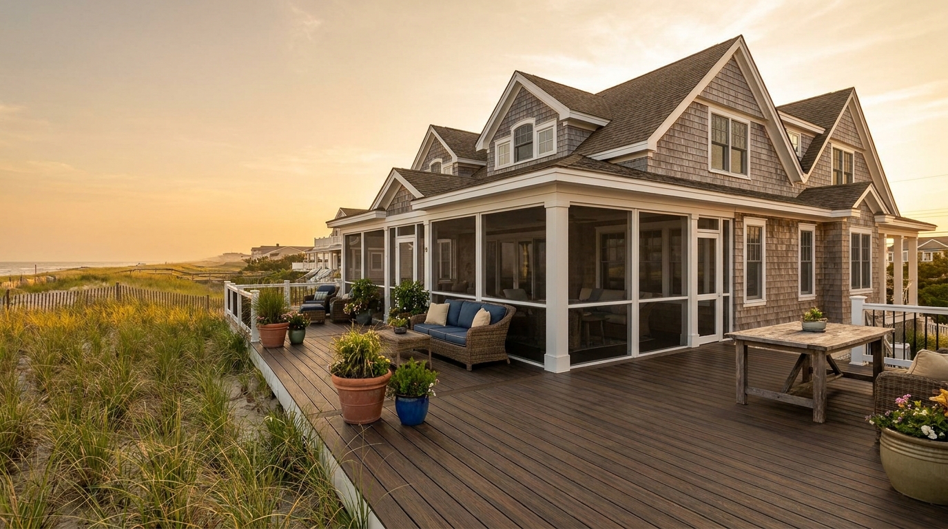 Composite deck on an Avalon, NJ shore home