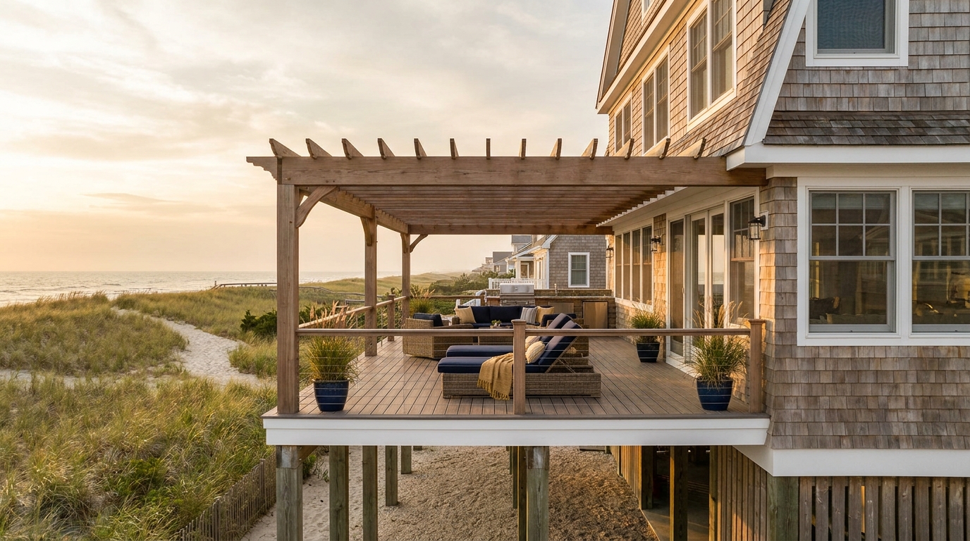 Outdoor living project on a Long Beach Island home in Ocean County, NJ